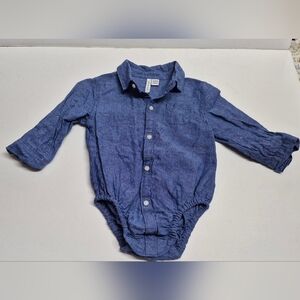 Janie and Jack Chambray & Linen Bodysuit